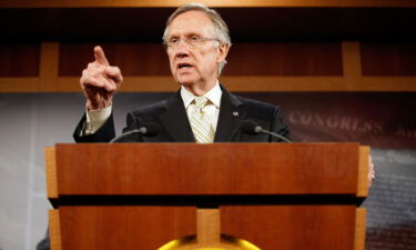 Then-Senate Majority Leader Sen. Harry Reid holds a news conference in 2009.