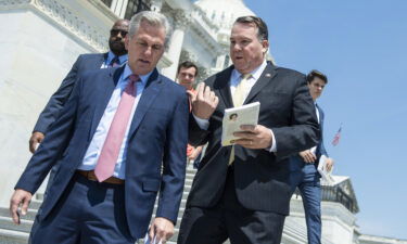 House Minority Leader Kevin McCarthy and Rep. Alex Mooney in May.