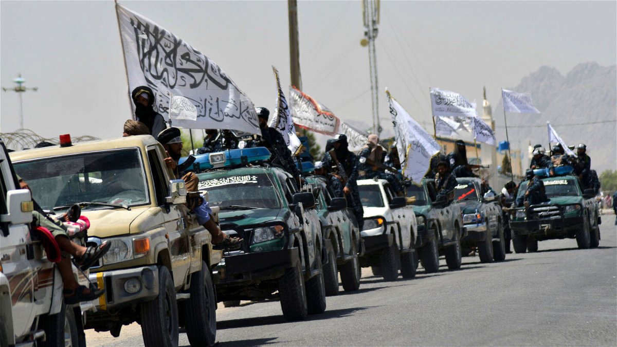 <i>JAVED TANVEER/AFP/Getty Images</i><br/>Taliban fighters pictured parading in Kandahar in September.