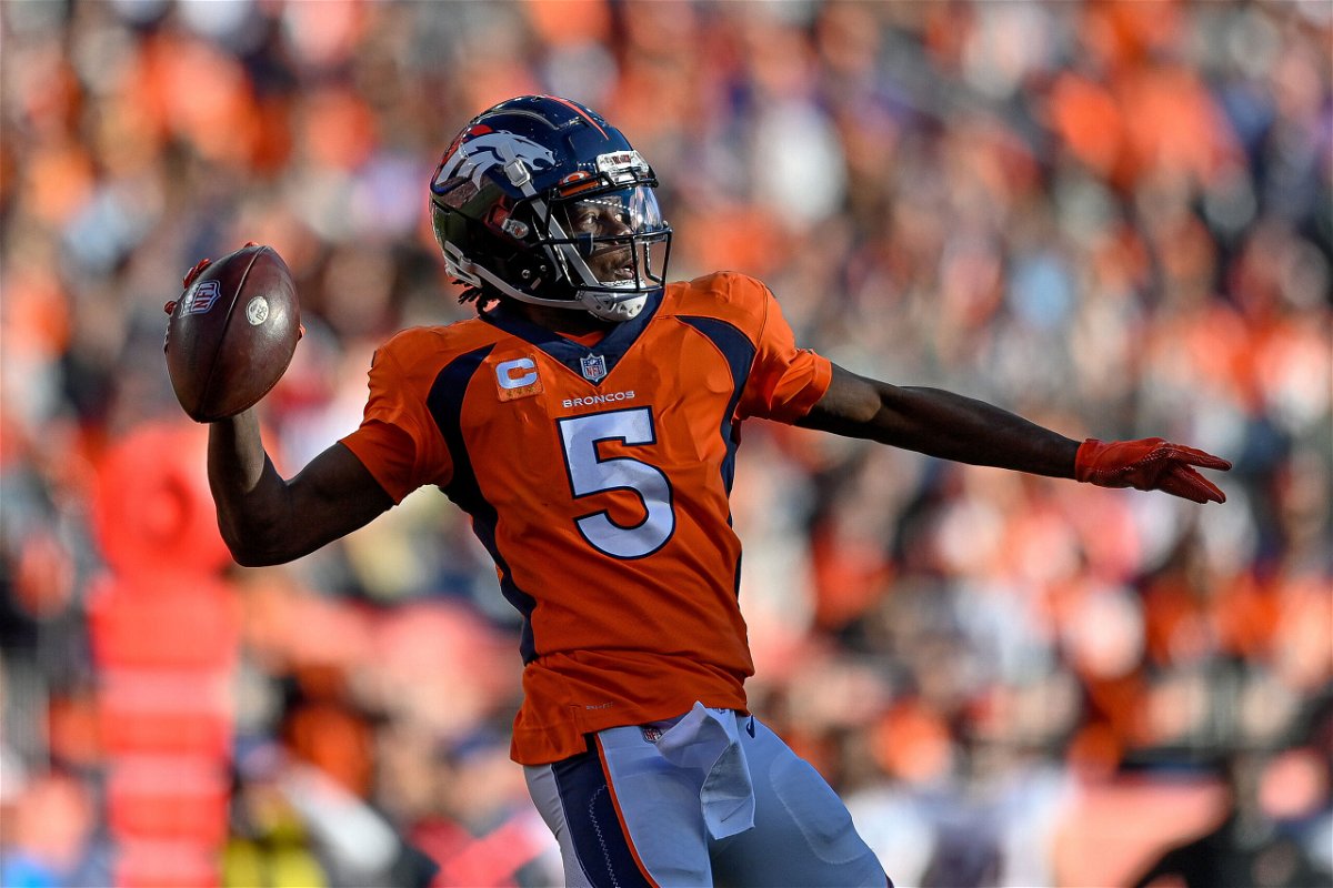 <i>Dustin Bradford/Icon Sportswire/Getty Images</i><br/>Denver Broncos quarterback Teddy Bridgewater is seen at a game between the Denver Broncos and the Cincinnati Bengals on Sunday in Denver