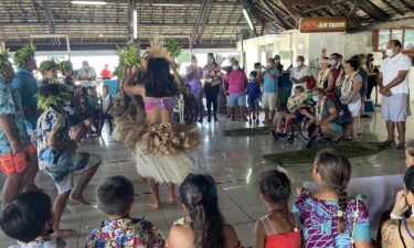 Mathias and his family received a warm Polynesian welcome on Rangiroa.