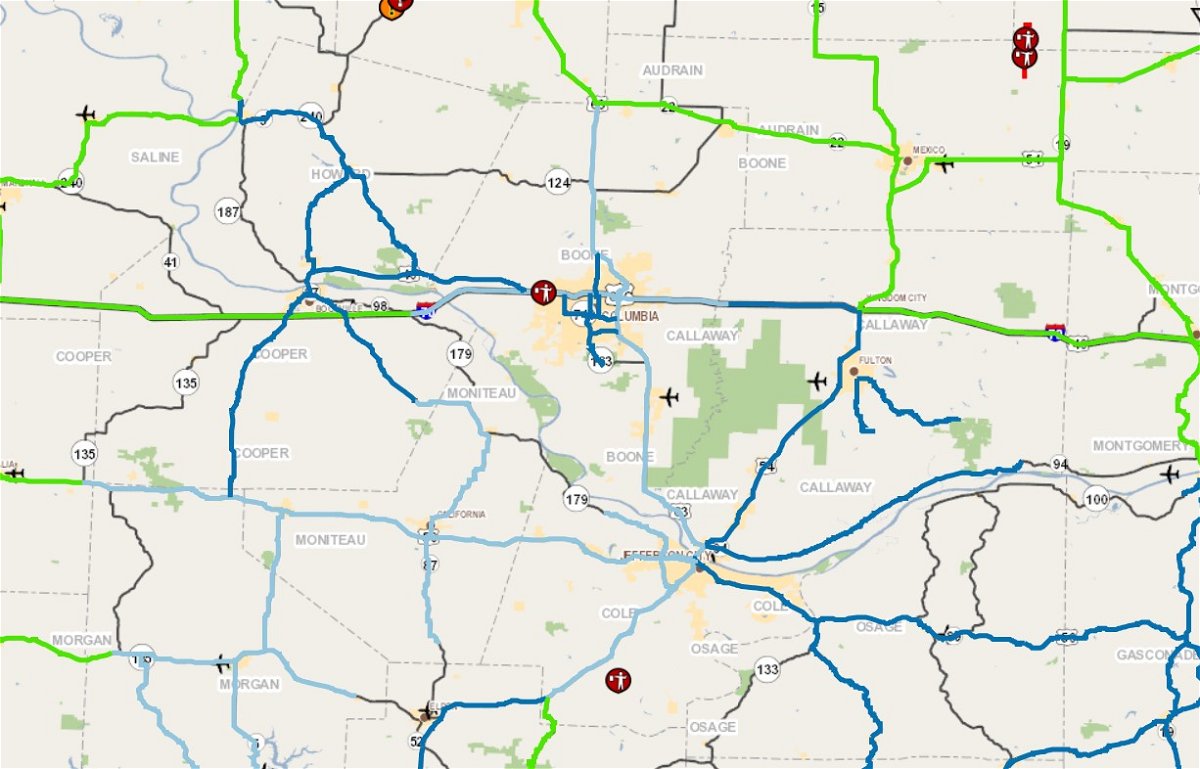 The Missouri Department of Transportation reported some snow-covered roads across parts of Mid-Missouri on Thursday, Jan. 27, 2022. 