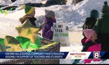 Residents in the Oxford Hills area gathered on January 30 to support the teachers and students in the school district.