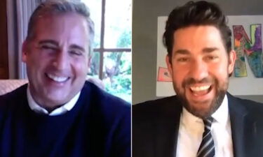 Steve Carrell and John Krasinski share a laugh on "Good News" in 2020. The two will work together on an upcoming film.