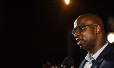 New York Democratic House candidate Jamaal Bowman greets supporters on June 23