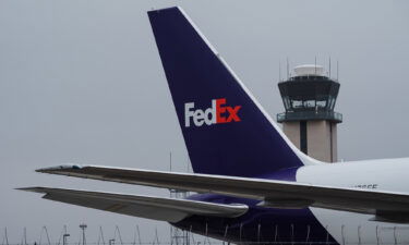 FedEx asks FAA permission to add anti-missile system to some cargo planes. Pictured is a FedEx cargo plane sitting parked at San Diego International Airport  on April 27