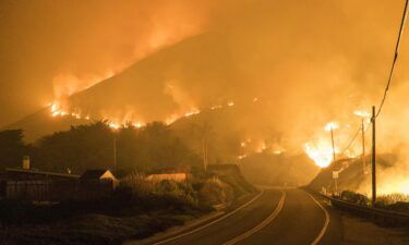 The Colorado Fire burns along Highway 1 near Big Sur