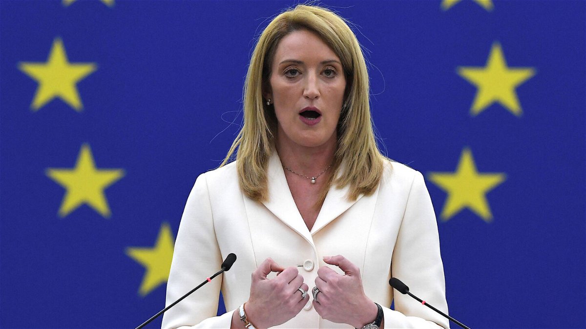 <i>Patrick Hertzog/AFP/Getty Images</i><br/>Maltese center-right politician Roberta Metsola has been elected as the new European Parliament President