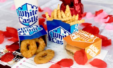 White Castle cancels 'fine dining' on Valentine's Day. Pictured is White Castle's "Love Cube" meal box for Valentine's Day
