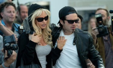 Lily James and Sebastian Stan as Pam Anderson and Tommy Lee in Hulu's 'Pam & Tommy'.