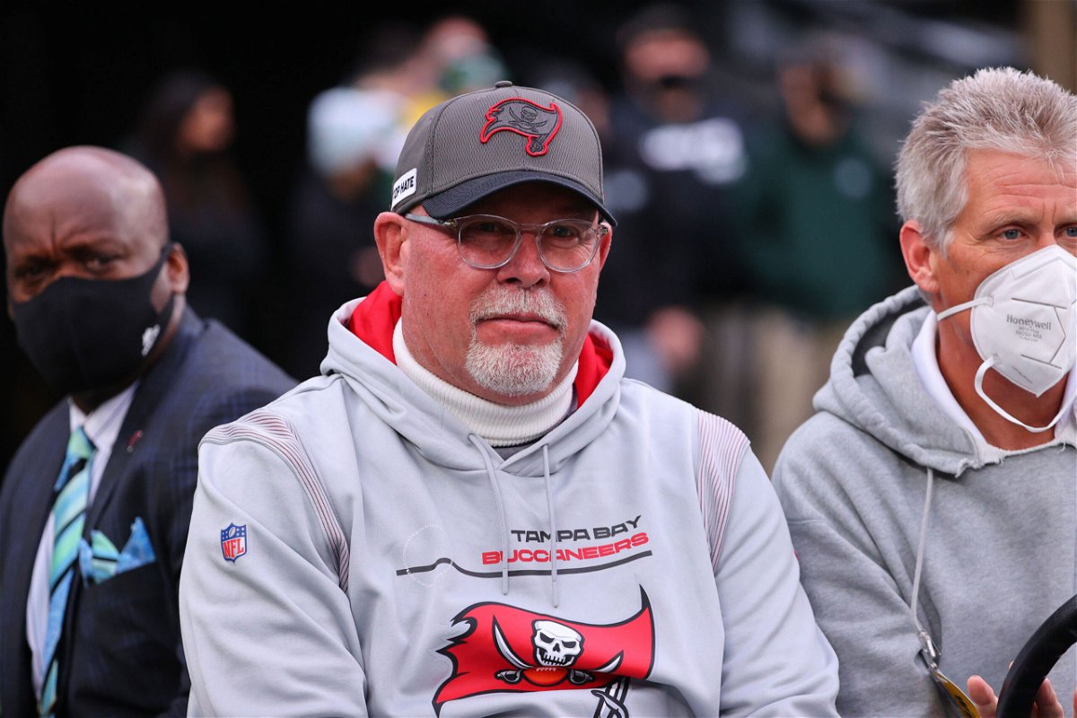 <i>Rich Graessle/Icon Sportswire/Getty Images</i><br/>Bruce Arians prior to the game between the New York Jets and the Tampa Bay Buccaneers.
