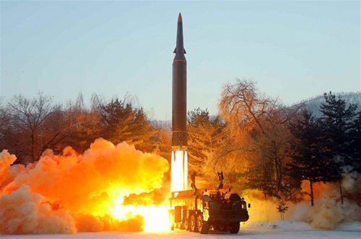 <i>From Rodong Sinmun</i><br/>This image appearing to show North Korea testing a hypersonic missile on January 5 was published by North Korean state newspaper Rodong Sinmun.