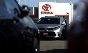 Brand new Toyota cars are displayed on the sales lot at One Toyota of Oakland on February 6