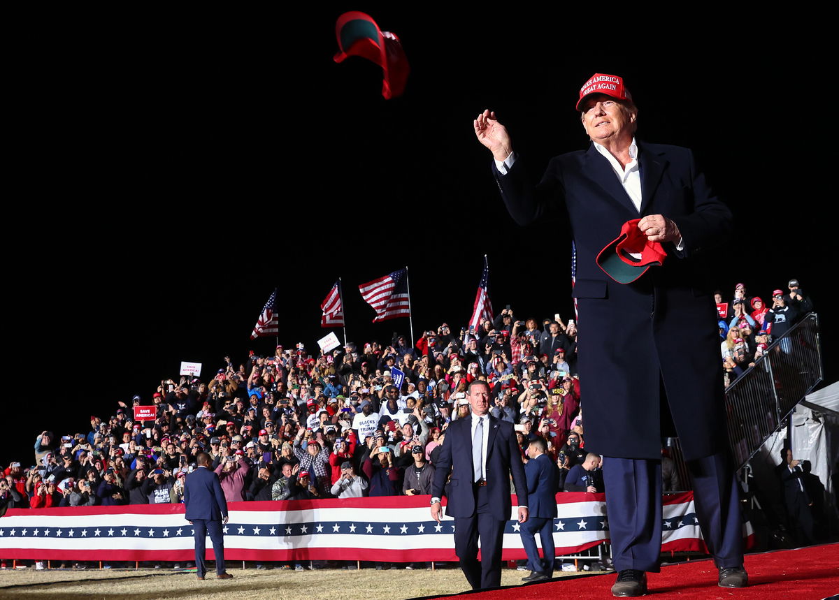 <i>Mario Tama/Getty Images</i><br/>Two events -- a Trump rally and a voting rights march -- in the same state on the same day this Martin Luther King Jr. Day weekend encapsulated a nation at odds with itself about the future of its democracy.