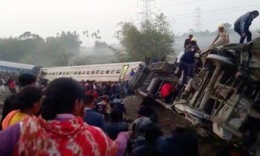 Four out of 12 carriages on the interstate express train veered off the track in India's West Bengal state