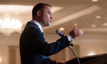 Then-Virginia Republican Lt. Governor candidate Jason Miyares addresses the Virginia FREE Leadership Luncheon in McLean