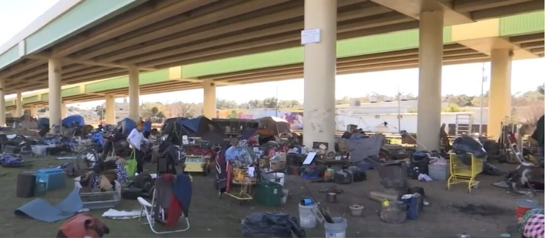 <i>WALA</i><br/>The city of Pensacola gave marching orders to more than 100 homeless people who created an encampment beneath the spans of Interstate-110 there.
