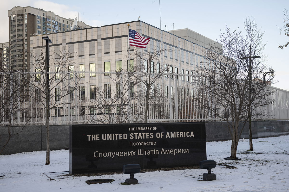 <i>Andrew Kravchenko/AP</i><br/>US stocks tumbled in the mid-afternoon Monday after the United States said it would close the US embassy in Kyiv.