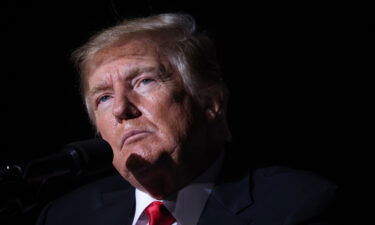 Former President Donald Trump speaks to supporters during a rally at the Iowa State Fairgrounds on October 09