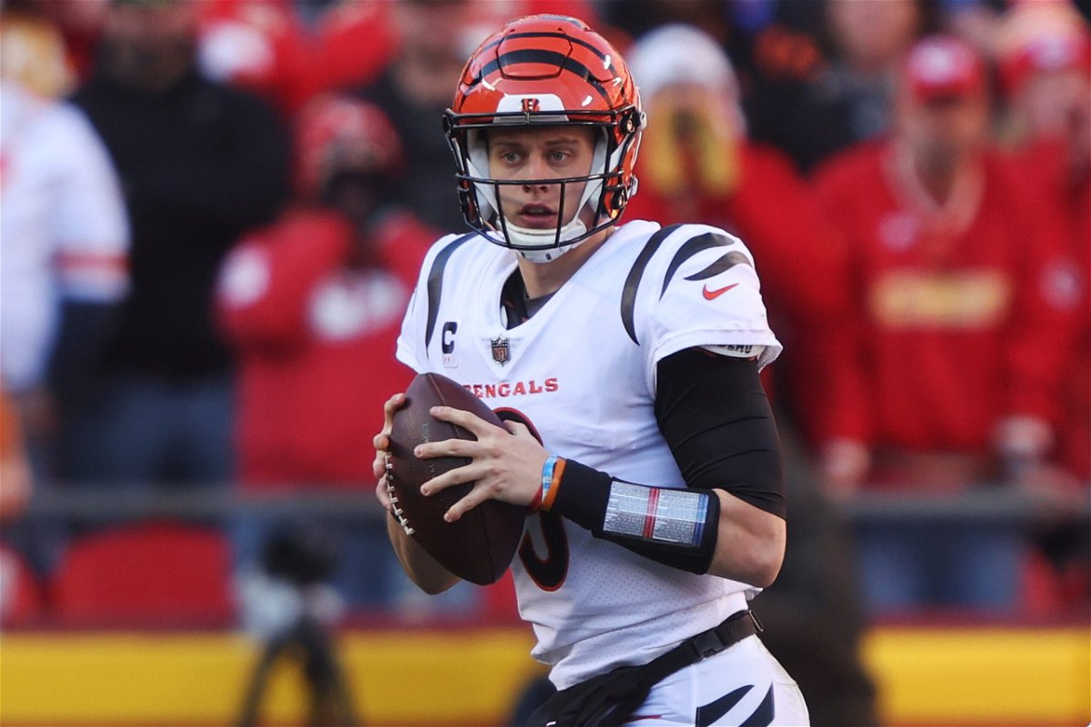 <i>Jamie Squire/Getty Images</i><br/>Joe Burrow of the Cincinnati Bengals in action on January 30