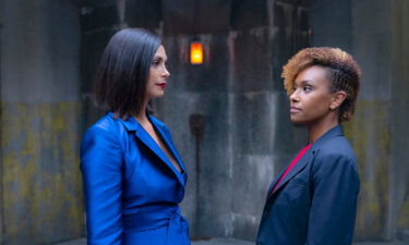 Morena Baccarin and Ryan Michelle Bathe are pictured in NBC's 'The Endgame'.