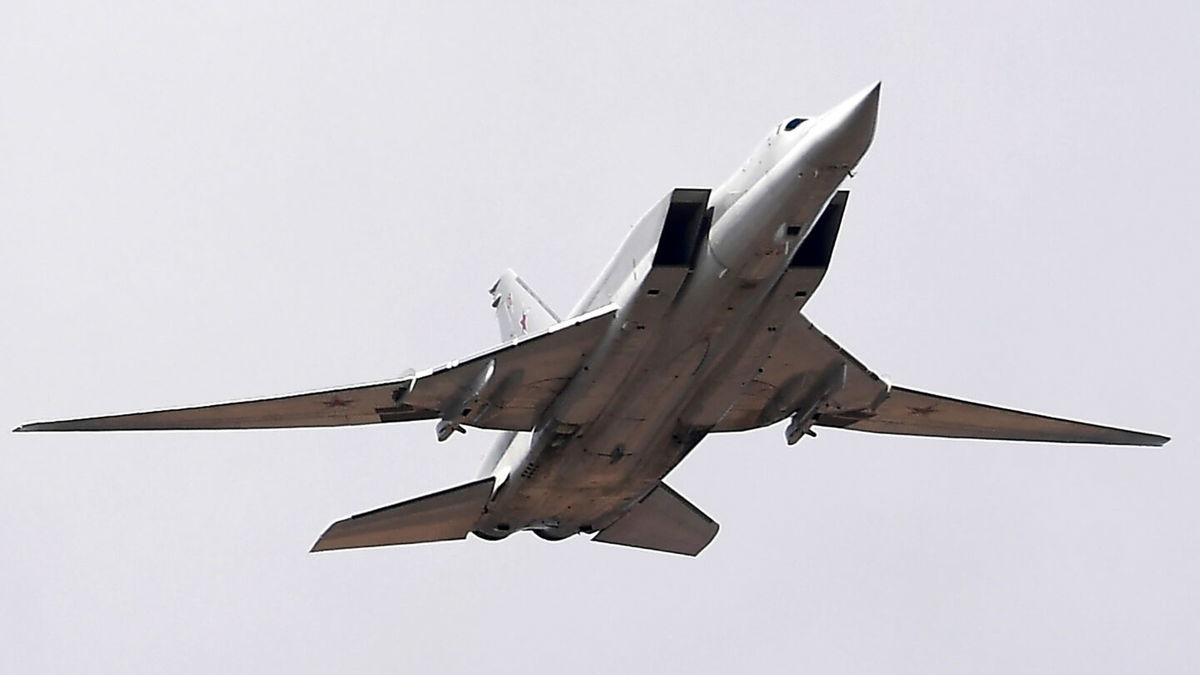 <i>Alexey Kudenko/ AP</i><br/>A Tupolev Tu-22M3 Backfire strategic bomber is shown in this library photo.