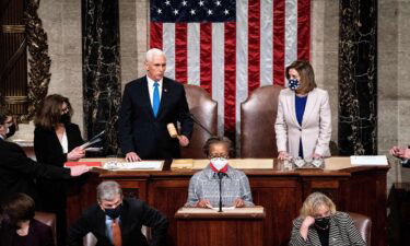 Vice President Mike Pence and House Speaker Nancy Pelosi preside over a Joint session of Congress to certify the 2020 Electoral College results after supporters of President Donald Trump stormed the Capitol earlier in the day on Capitol Hill in Washington