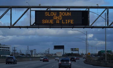 A message board on Interstate 10 on December 24