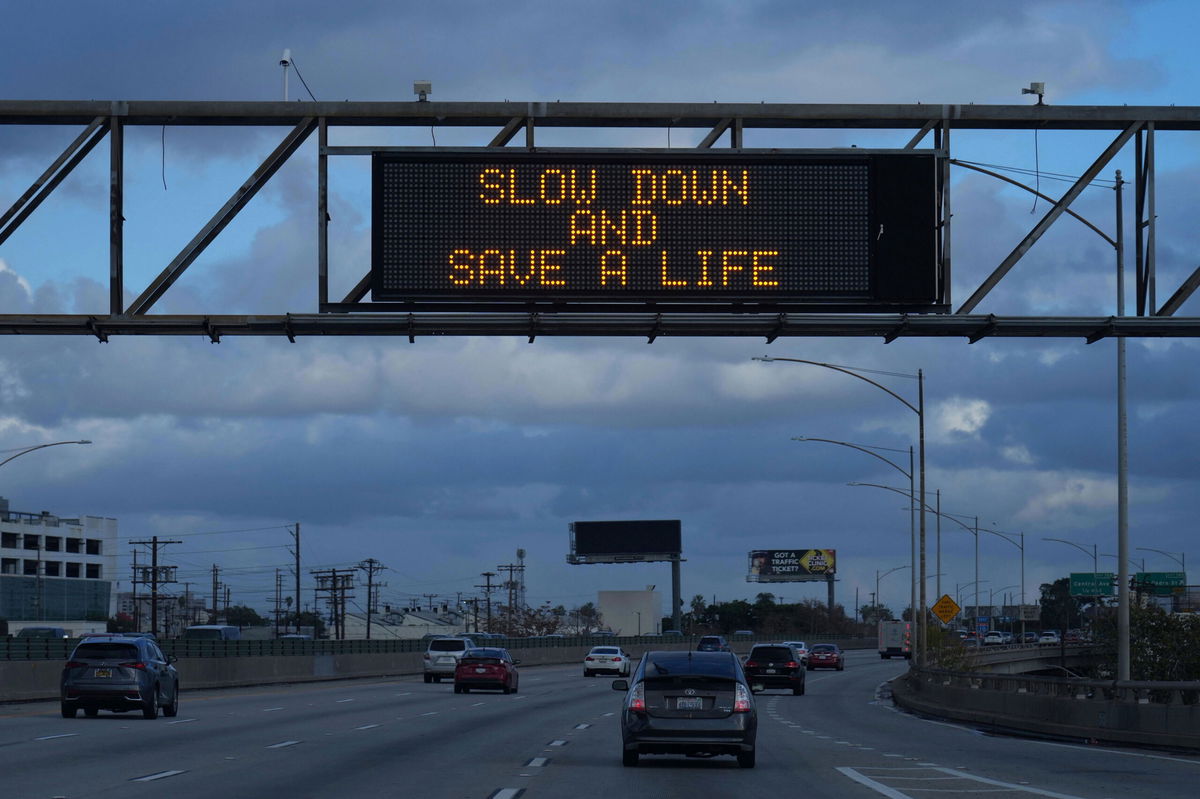 <i>Kirby Lee/AP</i><br/>A message board on Interstate 10 on December 24