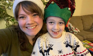Gwenyth Todebush and her 5-year-old son Clark Todebush celebrate the holidays in Michigan.