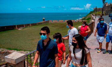 Tourists explore Old San Juan