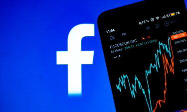 Why Facebook's stock is imploding. The stock market information of Facebook Inc is here displayed on a smartphone in front of the Facebook logo.