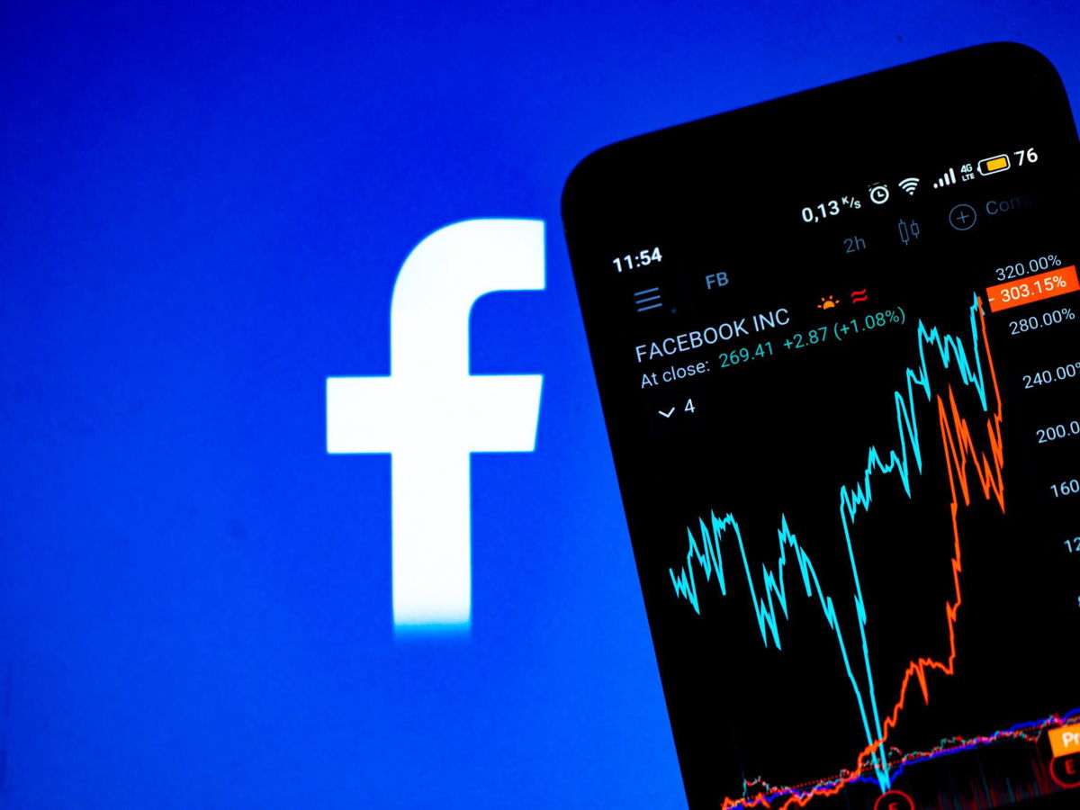 <i>Igor Golovniov/SOPA Images/LightRocket/Getty Images</i><br/>Why Facebook's stock is imploding. The stock market information of Facebook Inc is here displayed on a smartphone in front of the Facebook logo.