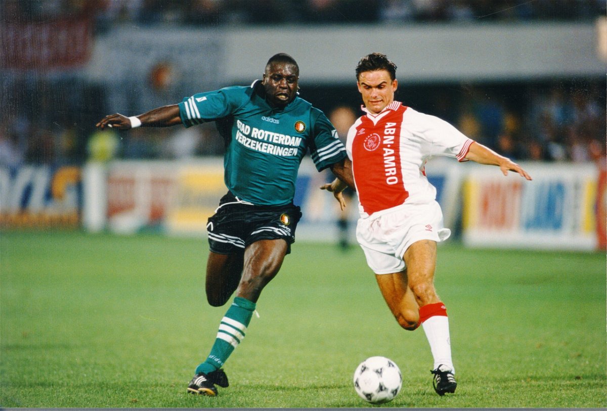 <i>VI-Images/Getty Images</i><br/>Marc Overmars playing for Ajax against Feyenoord on August 16