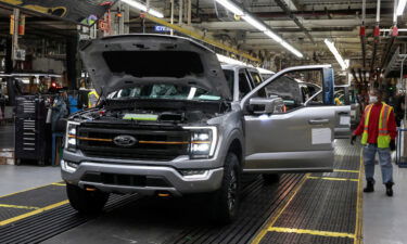 The 40 millionth Ford Motor F-series pickup truck moves down the assembly line at the Dearborn Truck Plant in Dearborn
