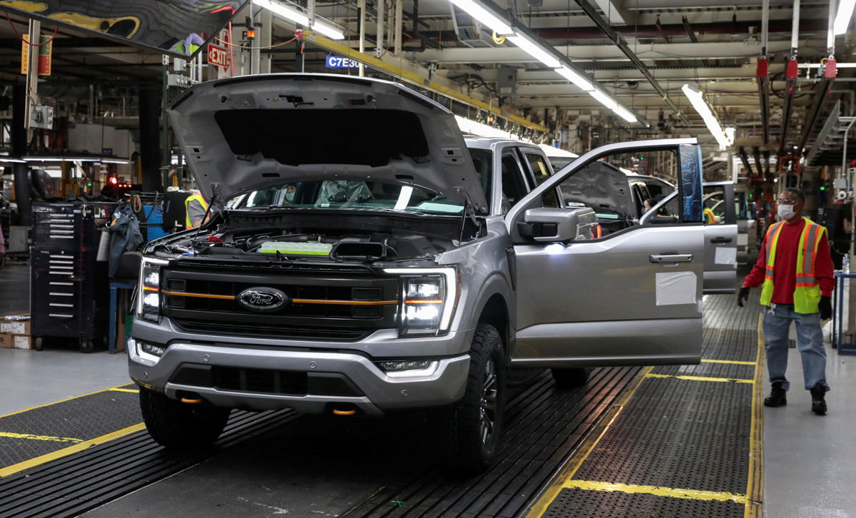 <i>Rebecca Cook/Reuters</i><br/>The 40 millionth Ford Motor F-series pickup truck moves down the assembly line at the Dearborn Truck Plant in Dearborn