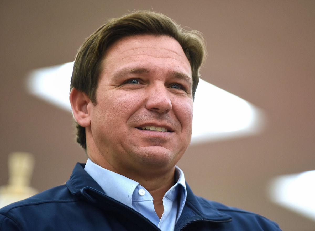 <i>Paul Hennessy/SOPA Images/Shutterstock/</i><br/>Florida Gov. Ron DeSantis speaks at a news conference in Daytona Beach