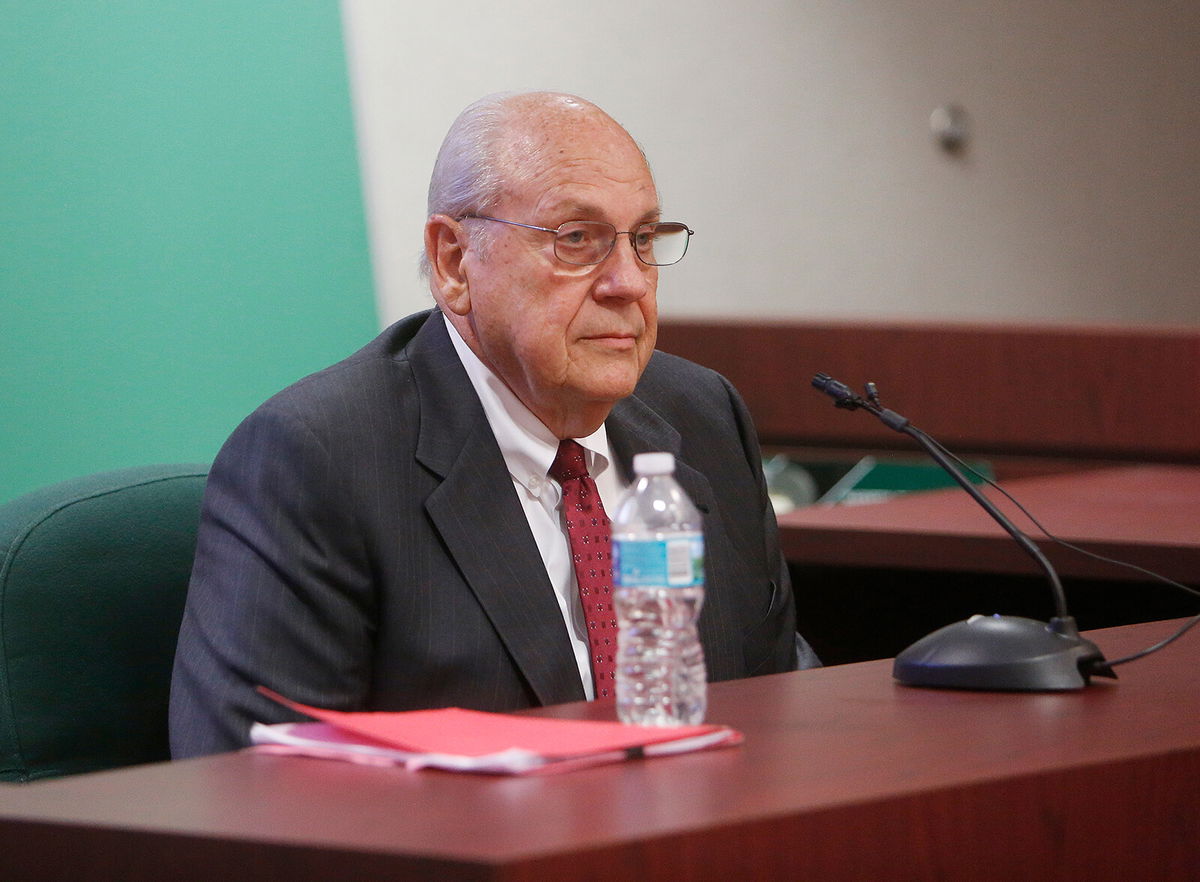 <i>Octavio Jones/Pool/AP</i><br/>Curtis Reeves takes the stand to testify during his hearing at the Robert D. Sumner Judicial Center in Dade City