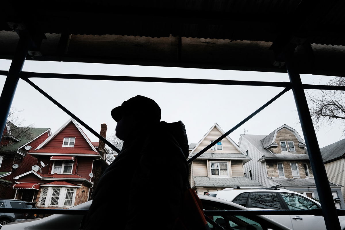 <i>Spencer Platt/Getty Images</i><br/>Homes stand in a Brooklyn neighborhood with a limited supply of single family homes for sale on March 31