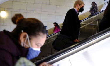 People pass through Union Station on December 15