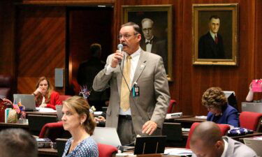 Arizona State Rep. Mark Finchem speaks May 2