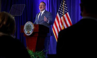 Education Secretary Miguel Cardona delivers remarks at the department's Lyndon Baines Johnson Building on January 27