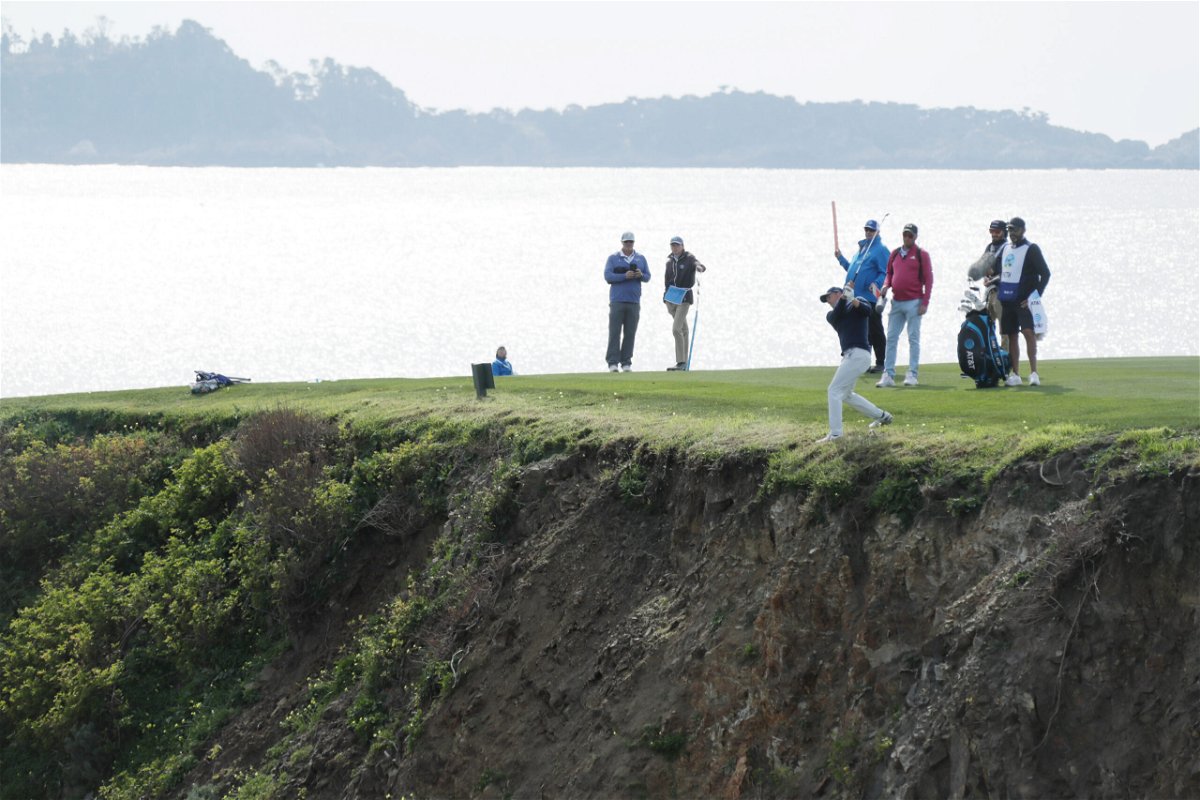 <i>Kent Horner/Getty Images North America/Getty Images for AT&T</i><br/>Jordan Spieth of the United States plays his second shot on the eighth hole during the third round of the AT&T Pebble Beach Pro-Am at Pebble Beach Golf Links on February 05