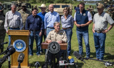 Texas Gov. Greg Abbott speaks during a news conference in Mission