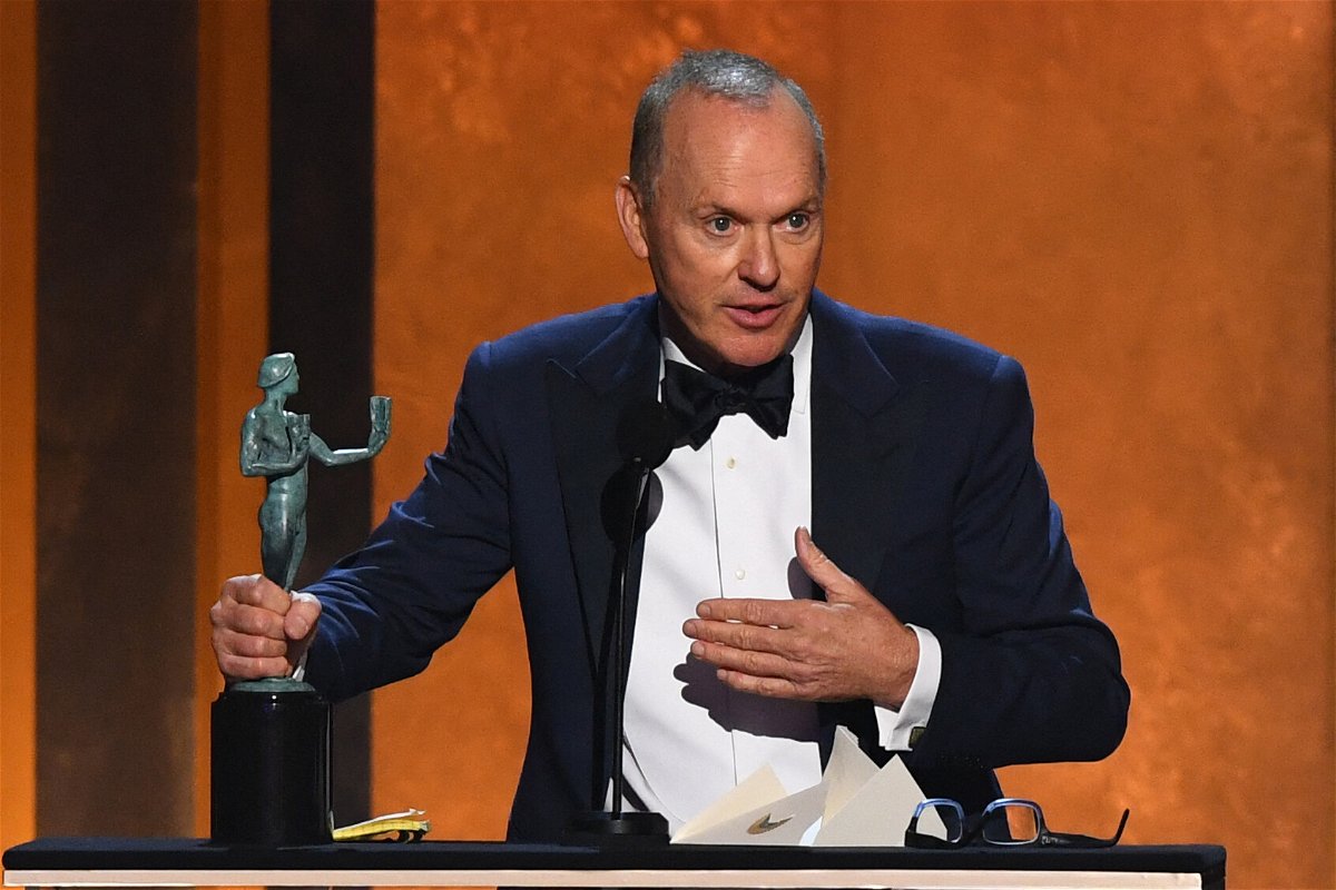 <i>Patrick T. Fallon/AFP/Getty Images</i><br/>Actor Michael Keaton accepts the award for outstanding performance by a male actor in a television movie or limited series onstage during the 28th Annual Screen Actors Guild (SAG) Awards at the Barker Hangar in Santa Monica