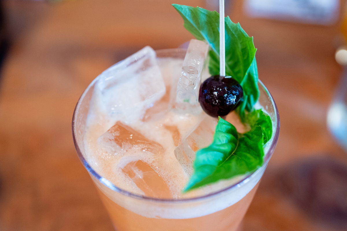 <i>Gado/Sftm/Getty Images</i><br/>Pink Elephant mocktail or alcohol-free cocktail made with guava juice at Alley and Vine