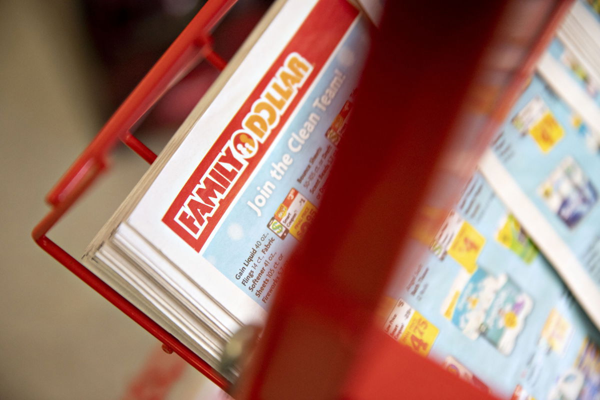 <i>Daniel Acker/Bloomberg/Getty Images</i><br/>Family Dollar issues recall for various products after FDA inspection reveals rodent infestation at Arkansas facility. Pictured are circulars at a Family Dollar store in Chicago on March 3