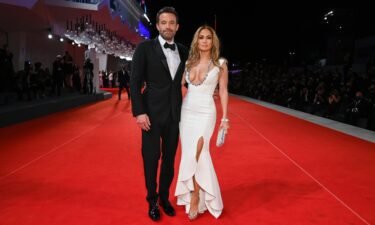 Ben Affleck and Jennifer Lopez attend the red carpet of the movie "The Last Duel" during the 78th Venice International Film Festival in September.
