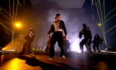 Justin Bieber performs onstage during the "Justice World Tour" at Pechanga Arena on Feb. 18
