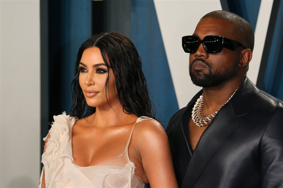 <i>JEAN-BAPTISTE LACROIX/AFP/AFP via Getty Images</i><br/>Kim Kardashian pushes back on estranged husband Kanye West's posting about their daughter North being on TikTok. Kardashian and West here attend the 2020 Vanity Fair Oscar Party on February 9